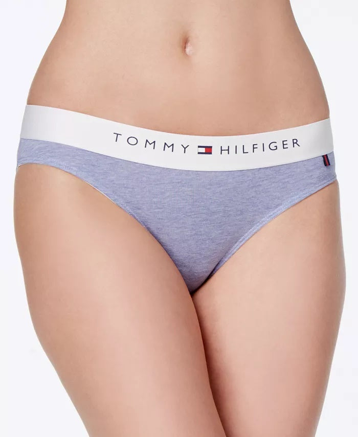 Tommy Hilfiger Women's Cotton Lounge Logo Bikini R14T Grey Size Small