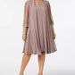 R & M Richards Women's Plus Embellished Dress & Jacket Set Brown Size 14W