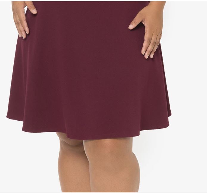 B Darlin Women's Plus Trendy Strappy Back Dress Wine Size 14