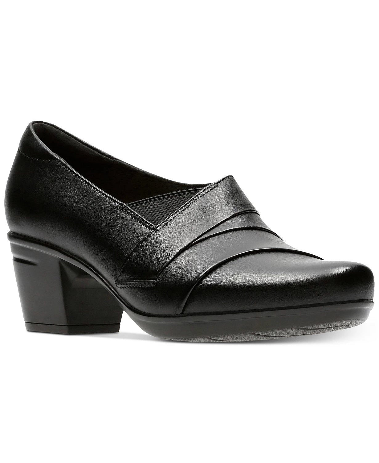Clarks Collection Women's Emslie Warbler Leather Shooties Shoes Black Size 7.5 M