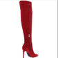 Jessica Simpson Women's Livelle Tall Stiletto Thigh High Boots Red Size 5.5 M