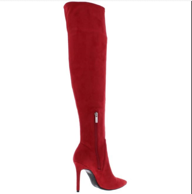 Jessica Simpson Women's Livelle Tall Stiletto Thigh High Boots Red Size 5.5 M