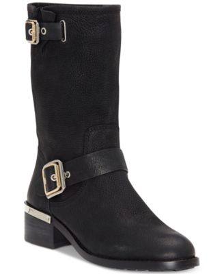 Vince Camuto Women's Windy Moto Boots Shoes Black Size 6.5 M