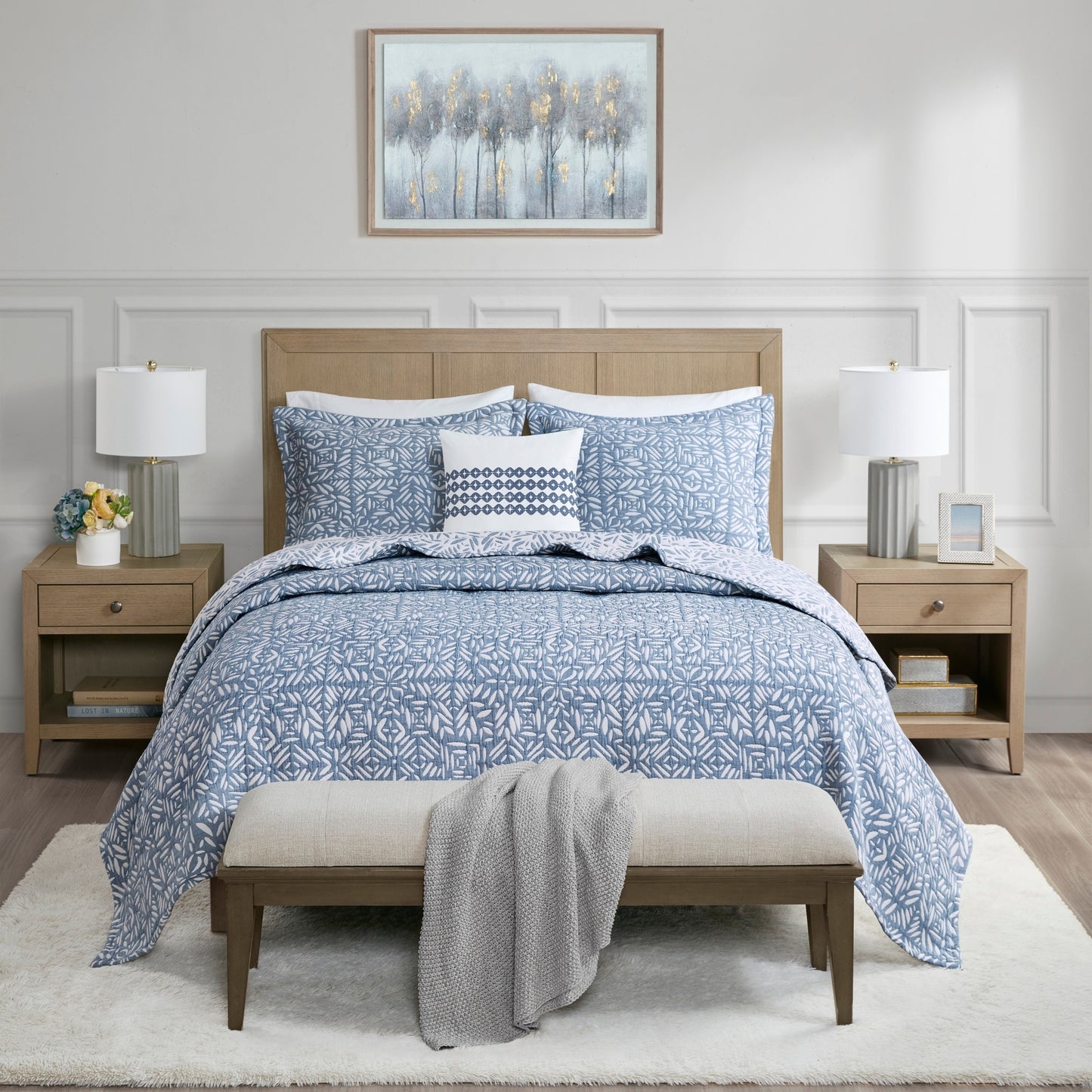 Harmony Oversized Reversible Matelasse Coverlet Set with Throw Pillow