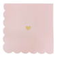 Pink with Gold Heart Cocktail Napkins