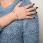 18K White Gold 1 3/4 Cttw Diamond and 3x3mm Round Blue Sapphire Gemstone Floral Link Bracelet (G-H Color, SI1-SI2 Clarity) - Size 7"