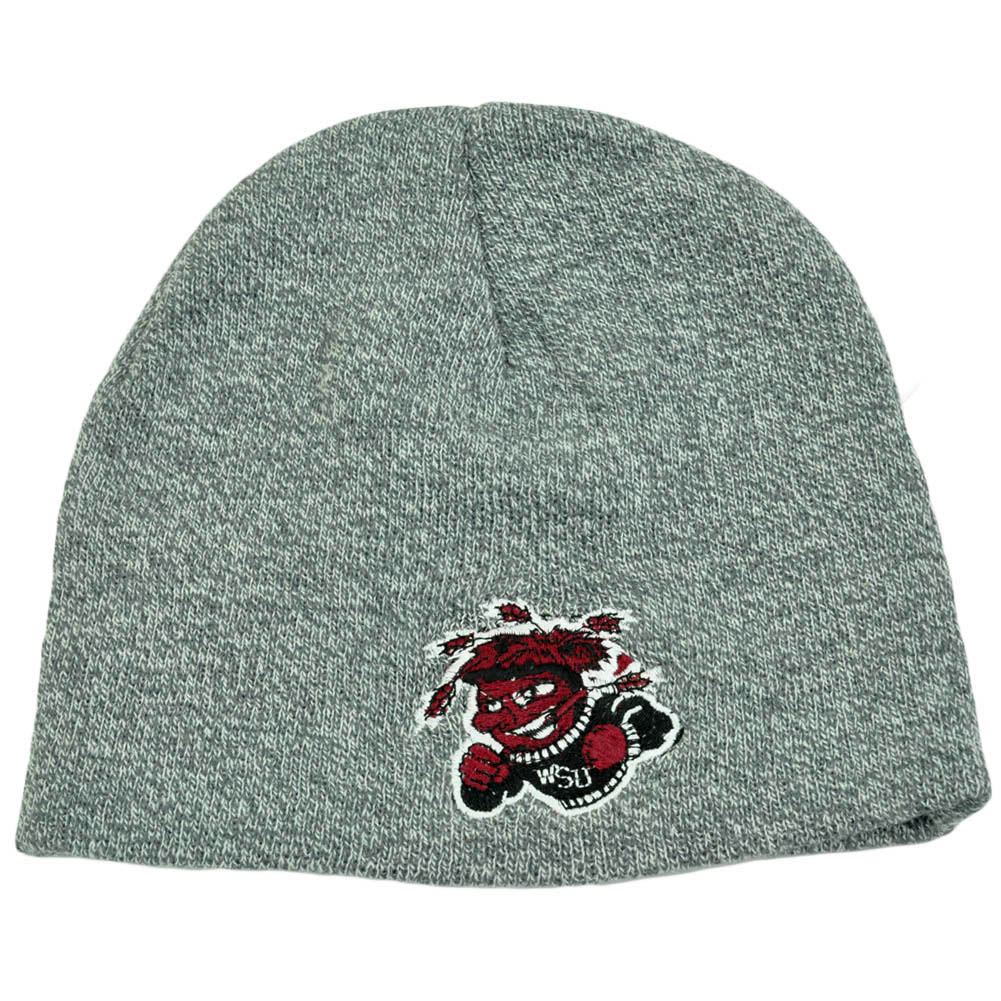 NCAA WSU Wichita State Shockers Heather Grey Cuffless Knit Toque Beanie Skully