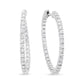 18K White Gold 3 5/8 Cttw Round Diamond Curved Inside-Outside Hoop Earrings (F-G Color, VS1-VS2 Clarity)