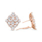 18K Rose Gold 8 1/3 Cttw Pear and Round Diamond Floral Cluster Omega Earrings (F-G Color, VS1-VS2 Clarity)