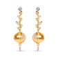 18K Yellow Gold 2/3 Cttw Round Bezel Diamond and 25mm Ball Shaped Yellow Citrine Gemstone Dangle Stud Earring (Brown and G-H Color, SI1-SI2 Clarity)