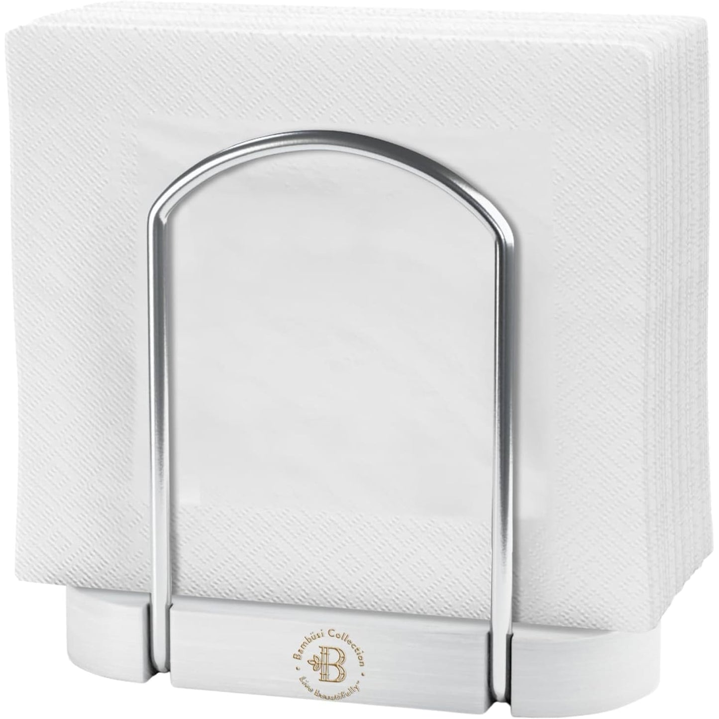 Napkin Holder for Table  Modern Black Napkin Dispenser Bamboo and Iron Design NonSlip Suitable for Kitchen Dining  More