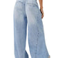 Free People Equinox Cotton Wide Leg Jeans Open Sky Blue