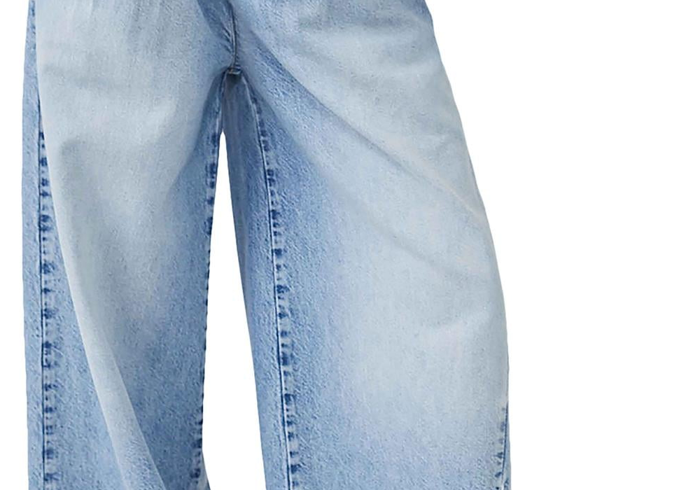 Free People Equinox Cotton Wide Leg Jeans Open Sky Blue