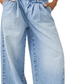 Free People Equinox Cotton Wide Leg Jeans Open Sky Blue