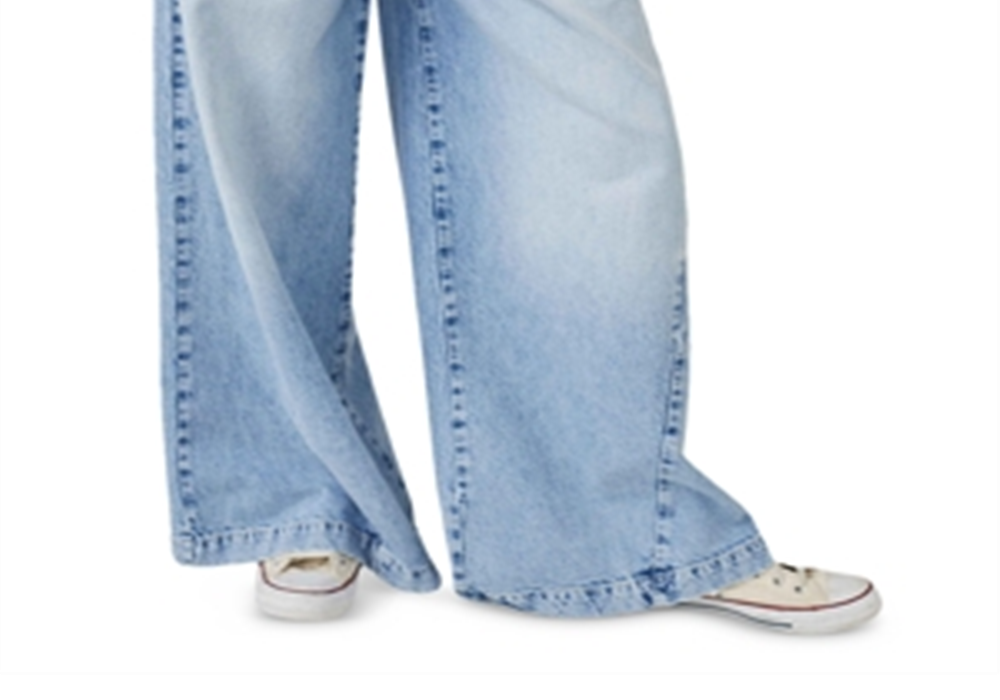 Free People Equinox Cotton Wide Leg Jeans Open Sky Blue