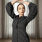 Black Floral Dress in Italian Cotton – Elegant Summer Dress