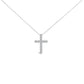14K White Gold 1/2 Cttw Lab Grown Diamond 11 Stone Cross Pendant Necklace