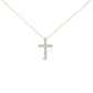 14K White Gold 1/2 Cttw Lab Grown Diamond 11 Stone Cross Pendant Necklace
