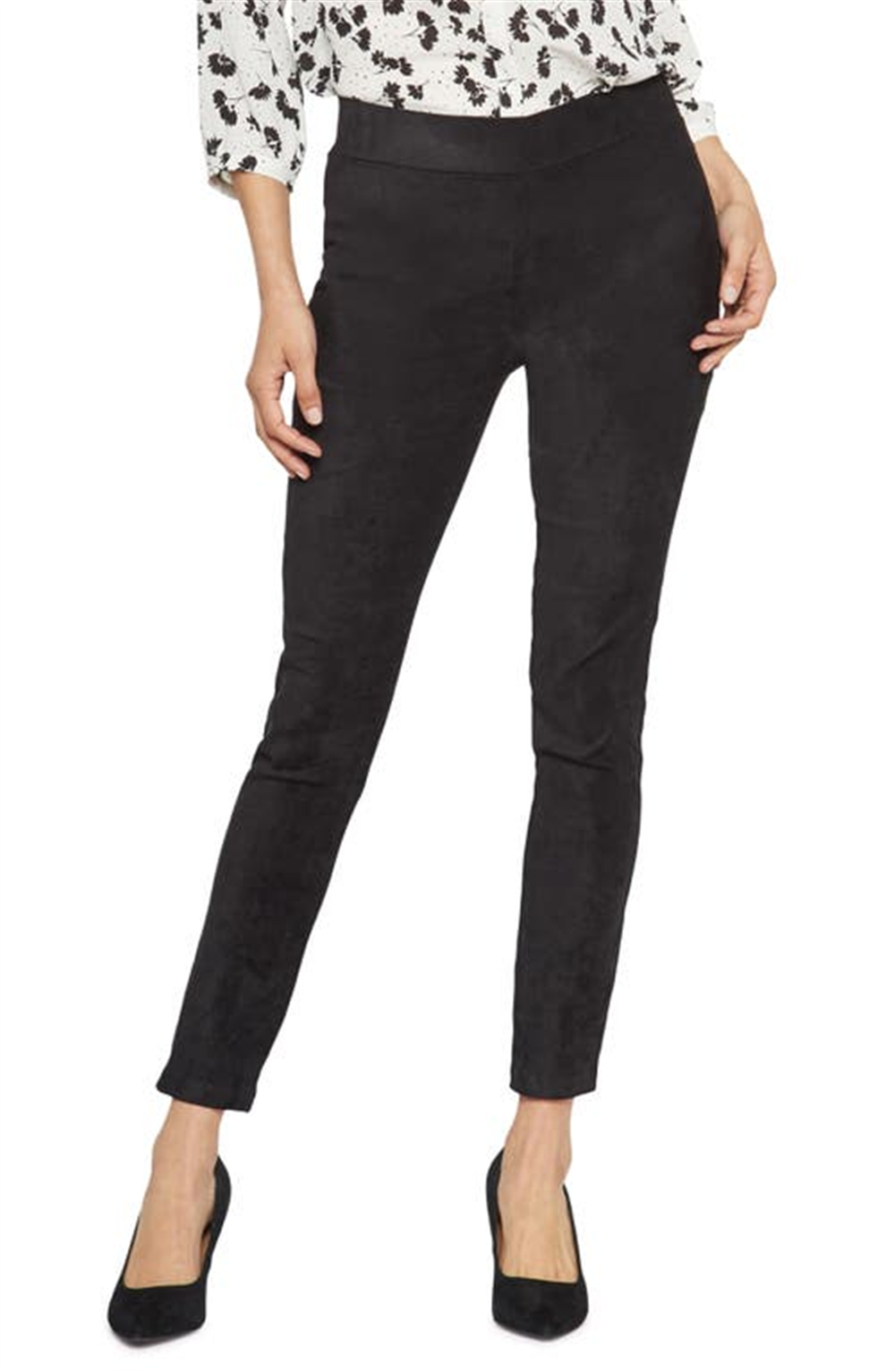 NYDJ Faux Suede Leggings Black Size 14P 27