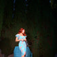 Michaela Wiggle Dress in Aqua Palm Print | Laura Byrnes & Hope Johnstun