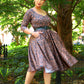 Priscilla Swing Dress in Gold and Black Medallions Print Stretch Twill | Laura Byrnes & Hope Johnstun