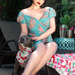 Michaela Wiggle Dress in Aqua Palm Print | Laura Byrnes & Hope Johnstun
