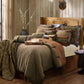 Paseo Road Highland Lodge Olive Brown Rustic 5 Piece Comforter Set with Bed Skirt Shams and Accent Pillow