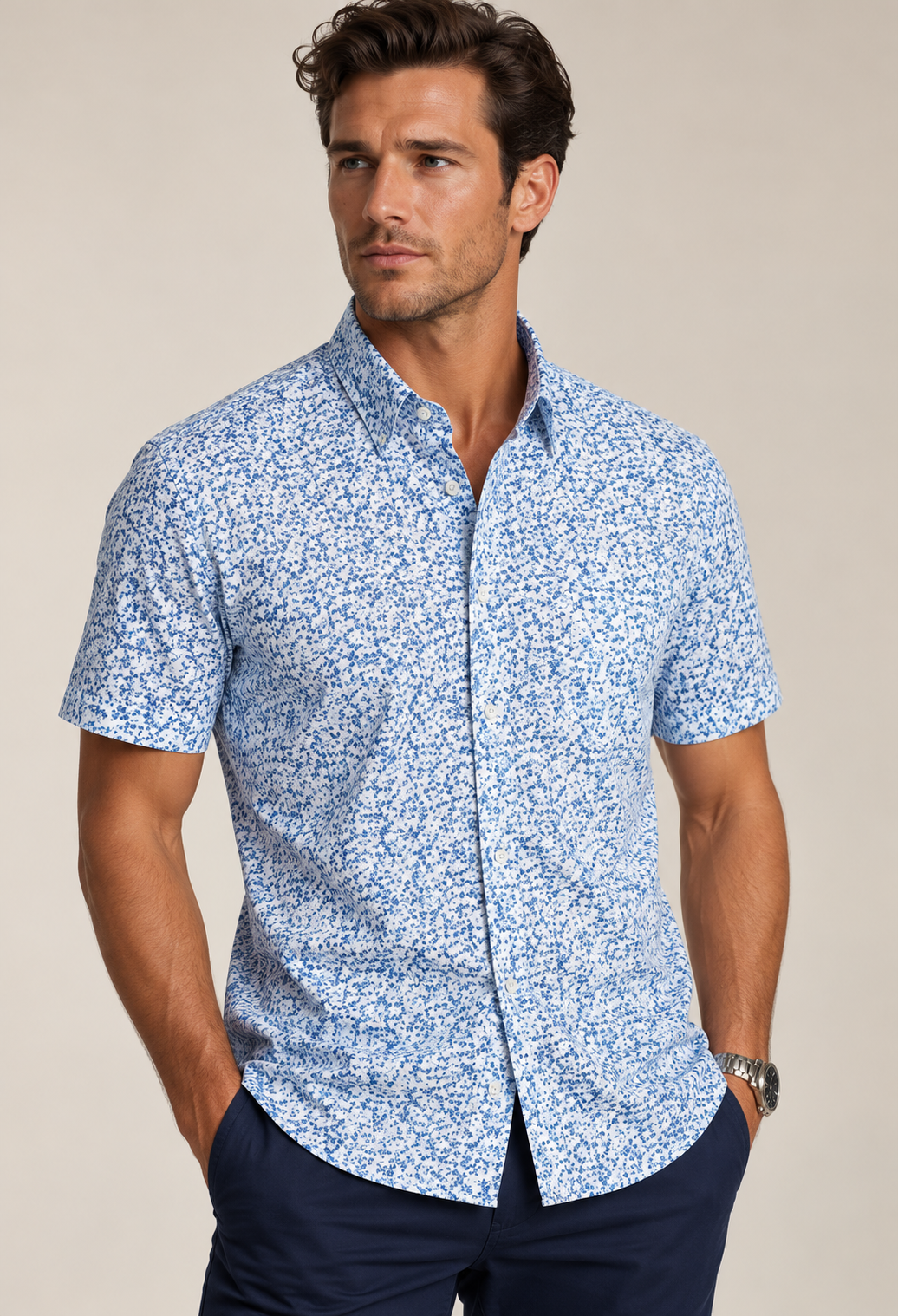 Five-O Floral Short Sleeve Tech Shirt