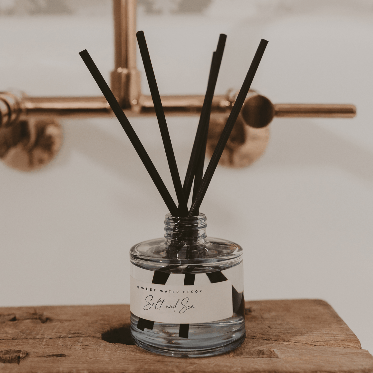 Salt and Sea Blue Tinted Glass Jar Reed Diffuser