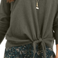Style & Co Women's Tie-Front Sweater Green Size Medium