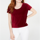Crave Fame Junior's Corduroy Top Red Size Large