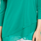Alfani Women's Sheer Crossover Hem Tunic Green Size X-Large