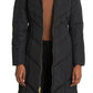 Cole Haan Women's Anoraks & Parkas Down Fuzzy Hood Black Size XL