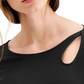Alfani Women's Keyhole Cutout 3/4 Sleeve Top Black Size Medium