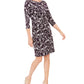 Jessica Howard Women's Floral 3/4 Sleeve Crew Neck Above the Knee a Line Party Dress Purple Size 6 Petite