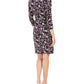 Jessica Howard Women's Floral 3/4 Sleeve Crew Neck Above the Knee a Line Party Dress Purple Size 6 Petite