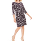 Jessica Howard Women's Floral 3/4 Sleeve Crew Neck Above the Knee a Line Party Dress Purple Size 6 Petite