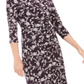 Jessica Howard Women's Floral 3/4 Sleeve Crew Neck Above the Knee a Line Party Dress Purple Size 6 Petite