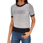 Tommy Hilfiger Women's Logo Striped Sweater Grey Size XX-Large