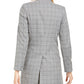 Calvin Klein Women's Plaid Wear to Work Blazer Jacket Gray Size 10 Petite