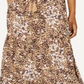 American Rag Junior's Printed Smocked Waist Maxi Skirt Brown Size L