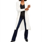 1.STATE Women's Waffle Knit Maxi Cardigan Sweater White