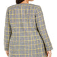 Kasper Women's Plus Open Front Plaid Jacket Yellow Size 14W