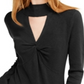 INC International Concepts Women's Mock Neck Keyhole Twist Sweater  Black Size L