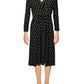 Anne Klein Women's Printed Faux Wrap Dress Black Size XX-Small