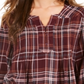 Style & Co Women's Plaid Long Sleeve with Buttons Top Purple Size X-Small
