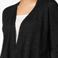 Alfani Women's Linen Open Front Cardigan Sweater Black Size -PP