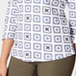 Charter Club Women's 3/4 Sleeve Printed Top White Size Petite XL