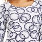JM Collection Women's Amalfi Printed Split Sleeve Top White Size Large
