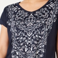 Style & Co Women's Printed V Neck T-Shirt Blue Size Petite S